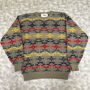 Vintage Obermeyer Sweater Pullover Wool blend Nordic Aztec‎ Kilian Mens Small